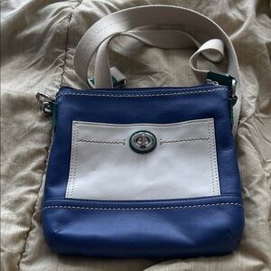 Blue and White Crossbody Bag